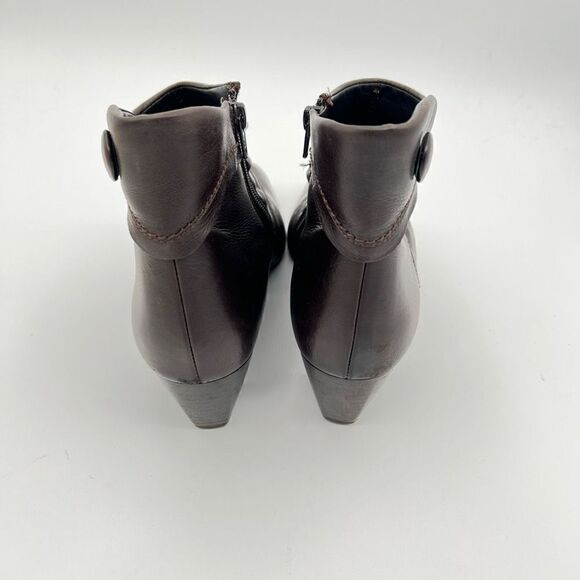 PAUL GREEN Munchen Women's Brown Leather Western Ankle Boot Zipup Sz 7.5 - Picture 6 of 9